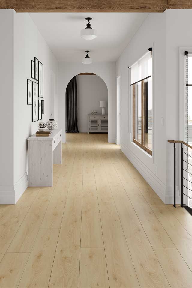 wood look laminate flooring in hallway